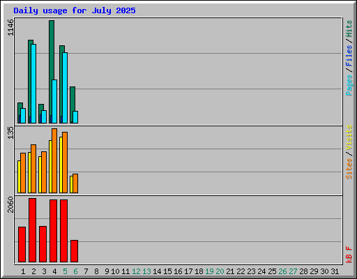 Daily usage for July 2025