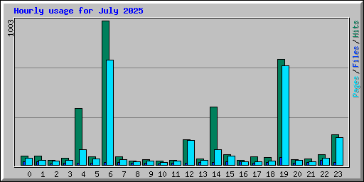 Hourly usage for July 2025