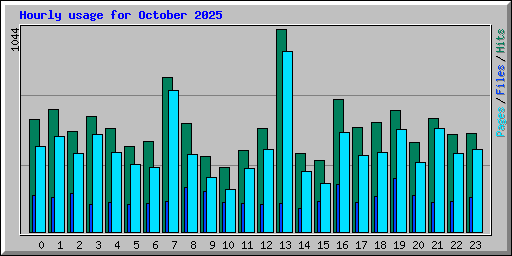 Hourly usage for October 2025