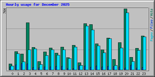 Hourly usage for December 2025