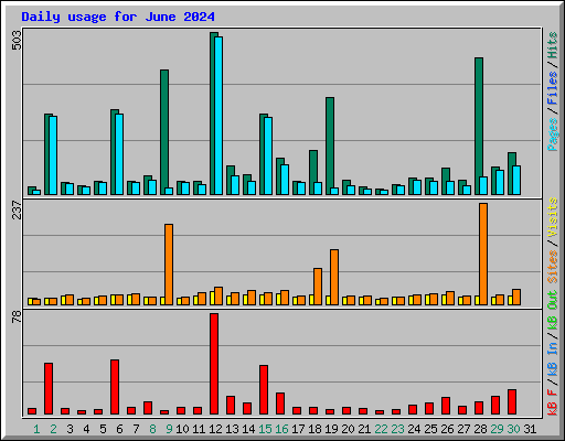 Daily usage for June 2024