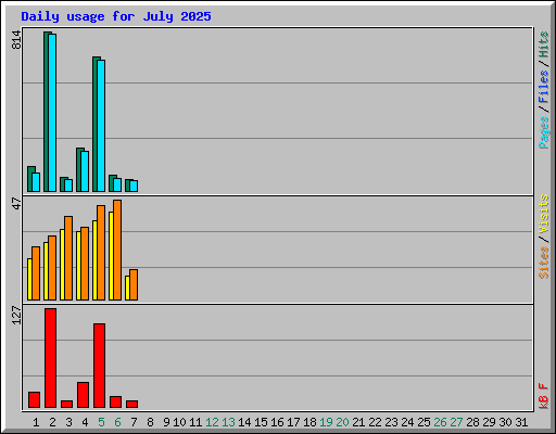 Daily usage for July 2025