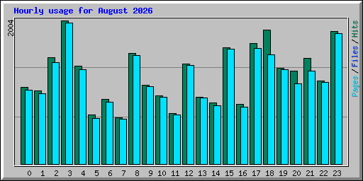 Hourly usage for August 2026