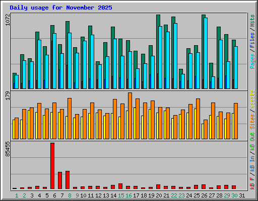 Daily usage for November 2025